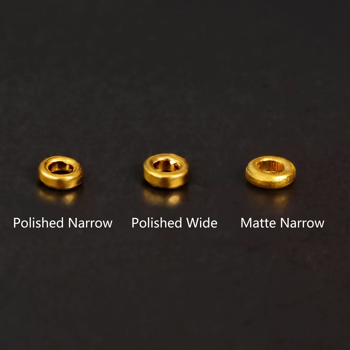 24k 999 Gold Minimal Spacer Beads D.I.Y Charm Accessories Craft
