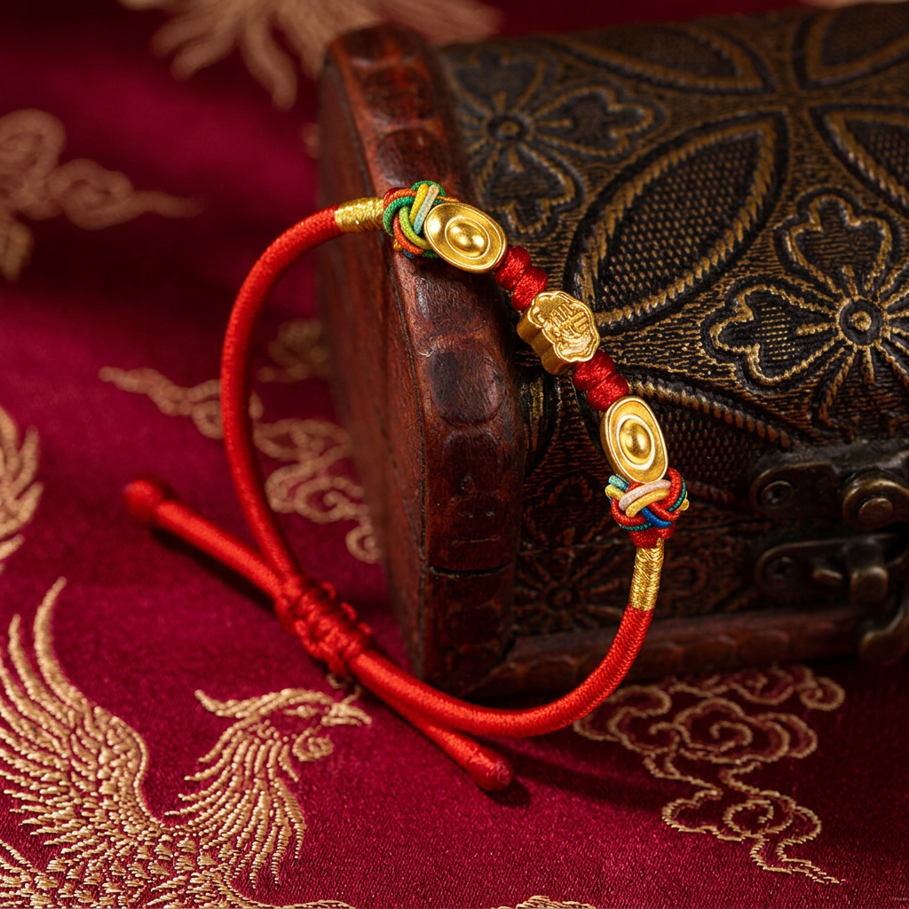 24K 999 Gold Lucky Auspicious Cloud Ruyi Lock Gourd Weaving Bracelet Adult and Kid