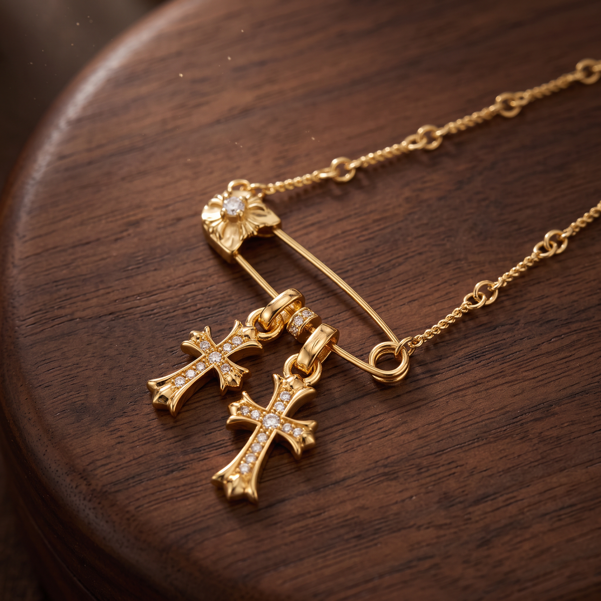 24k 999 Gold Cross Vajra Iris Flower Pendant Spacer Beads Decorative Accessory Unisex D.I.Y Craft