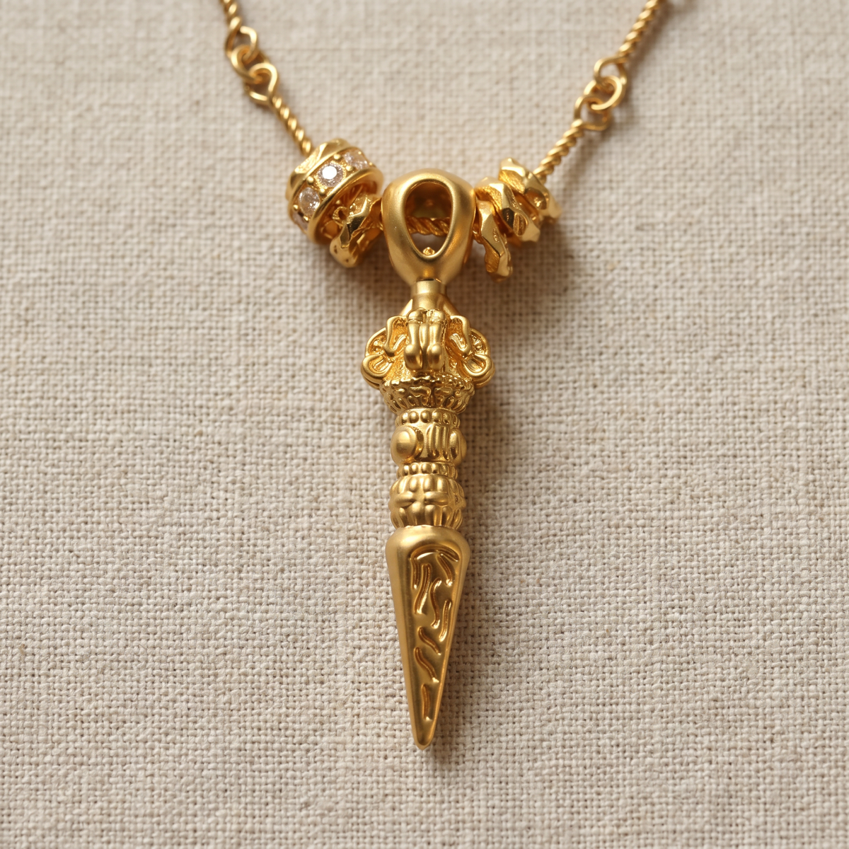 24k 999 Gold Cross Vajra Iris Flower Pendant Spacer Beads Decorative Accessory Unisex D.I.Y Craft