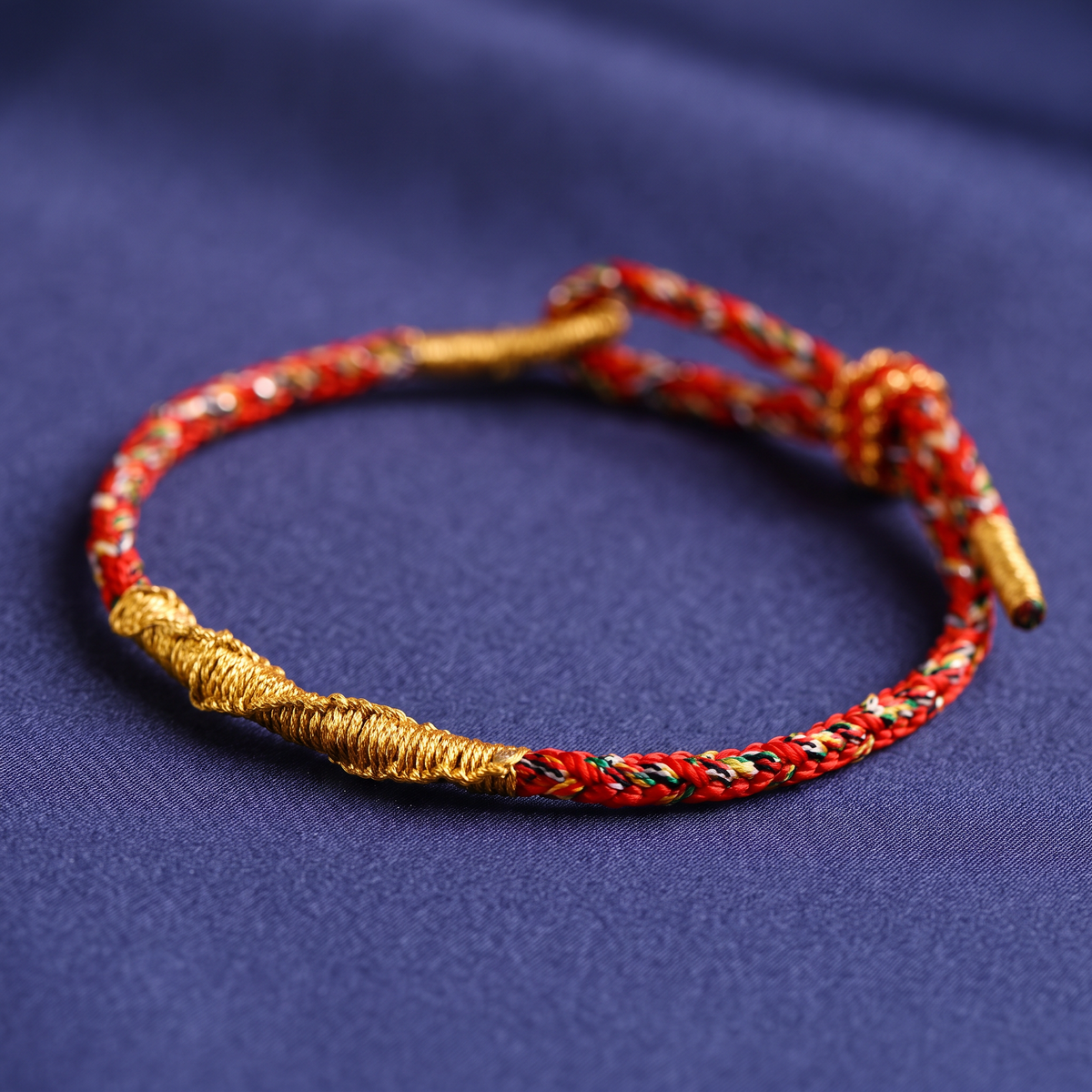 24k 999 Gold Chinese 12 Zodiac Birth Animal Sheep Charm Cord Adjustable Bracelet
