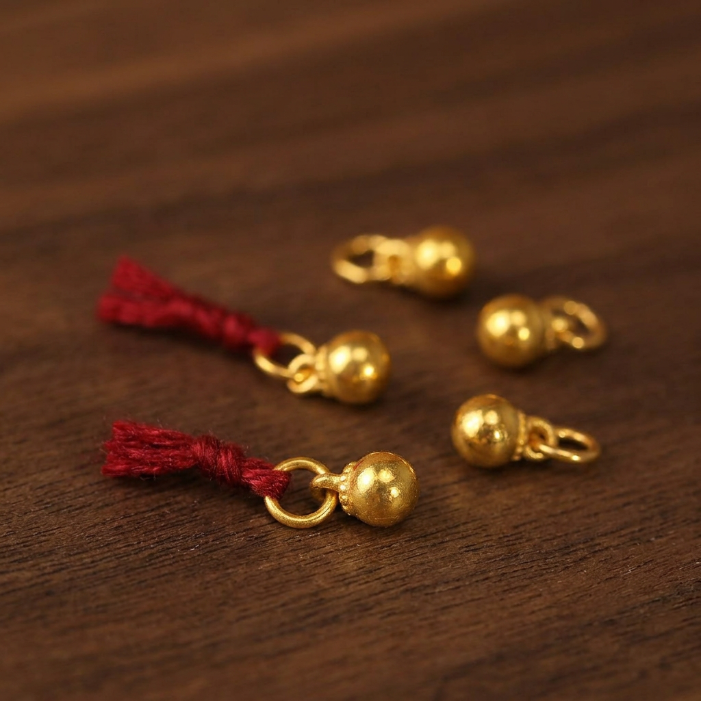 24k 999 Solid Gold Mini Bell D.I.Y Jewelry Making for Bracelet Necklace
