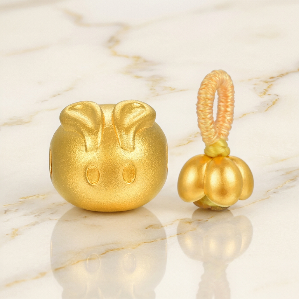 Laurel Rabbit Playful Bunny 24K Gold D.I.Y Charm Spacer