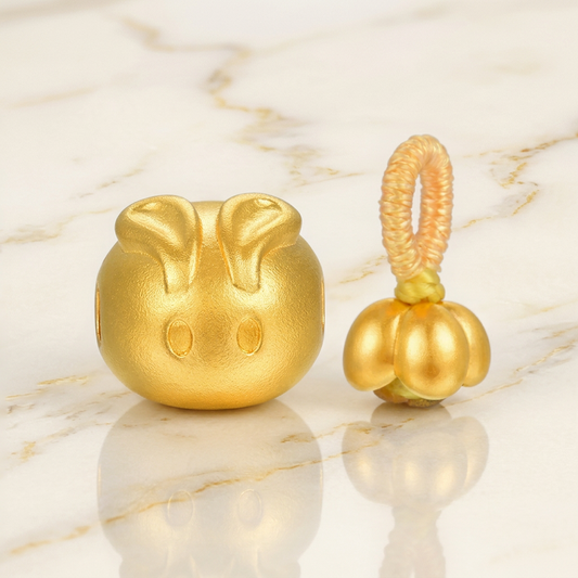 Laurel Rabbit Playful Bunny 24K Gold D.I.Y Charm Spacer