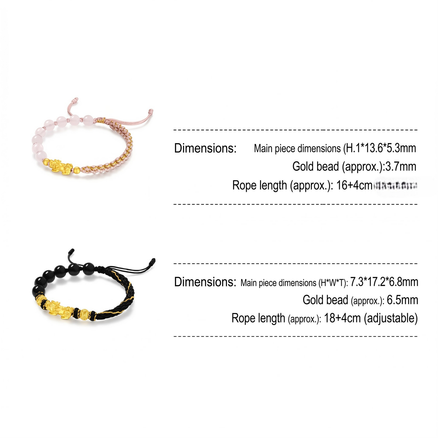 24K 999 Gold Pixiu Charm Braided Trendy Feng Shui Wealth Protection Bracelet