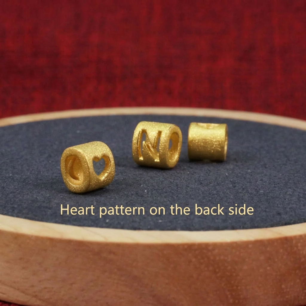 24k Gold Initial Letter Charm D.I.Y Personalized Jewelry Supplies Loose Spacer