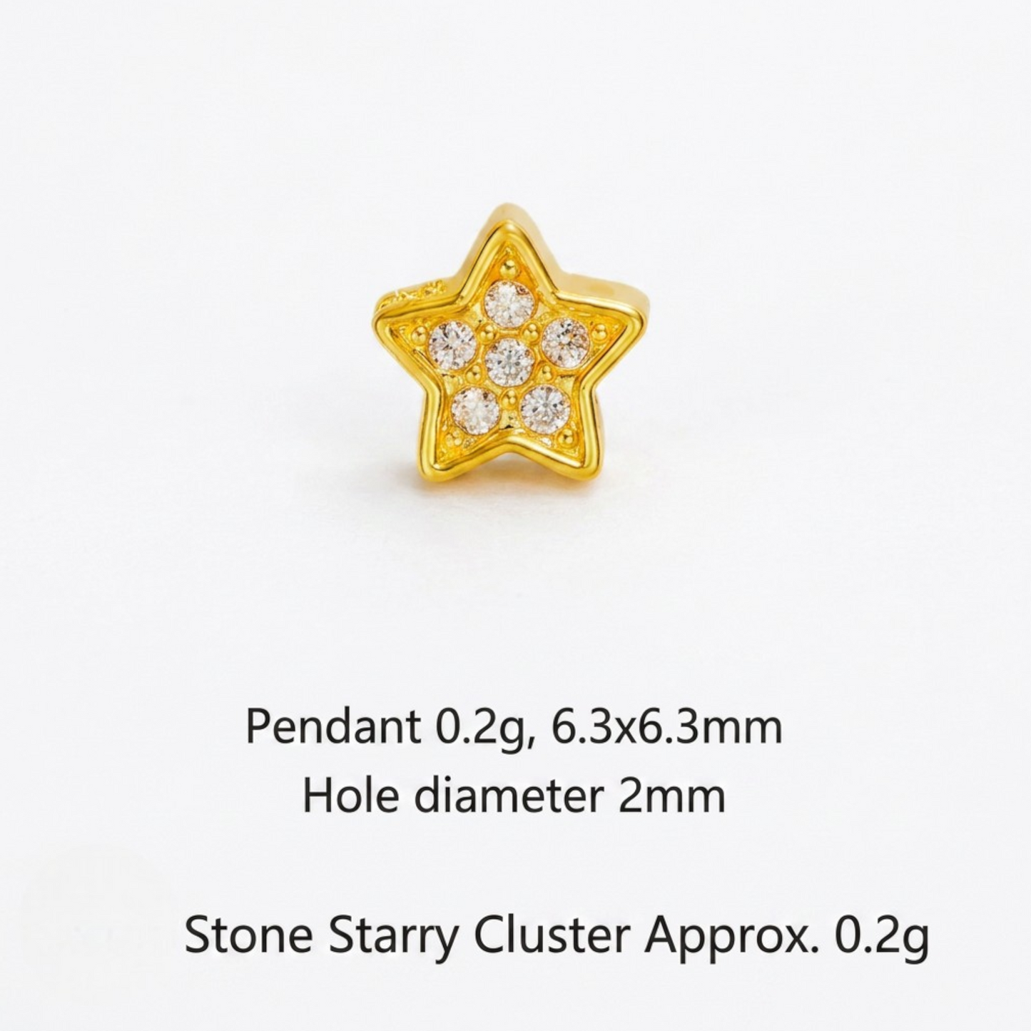 24K 999 Gold Zircon Mini Star Gourd Cross Goldfish Koi D.I.Y Charms