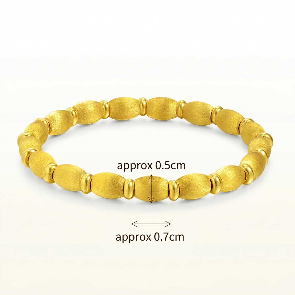 24K Gold Cat Eye Sparkling Beads Minimal Elastic Luxurious Bracelet