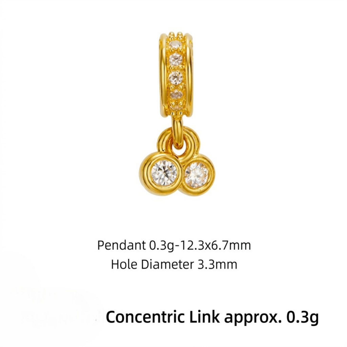 24K 999 Gold Zircon Mini Star Gourd Cross Goldfish Koi D.I.Y Charms