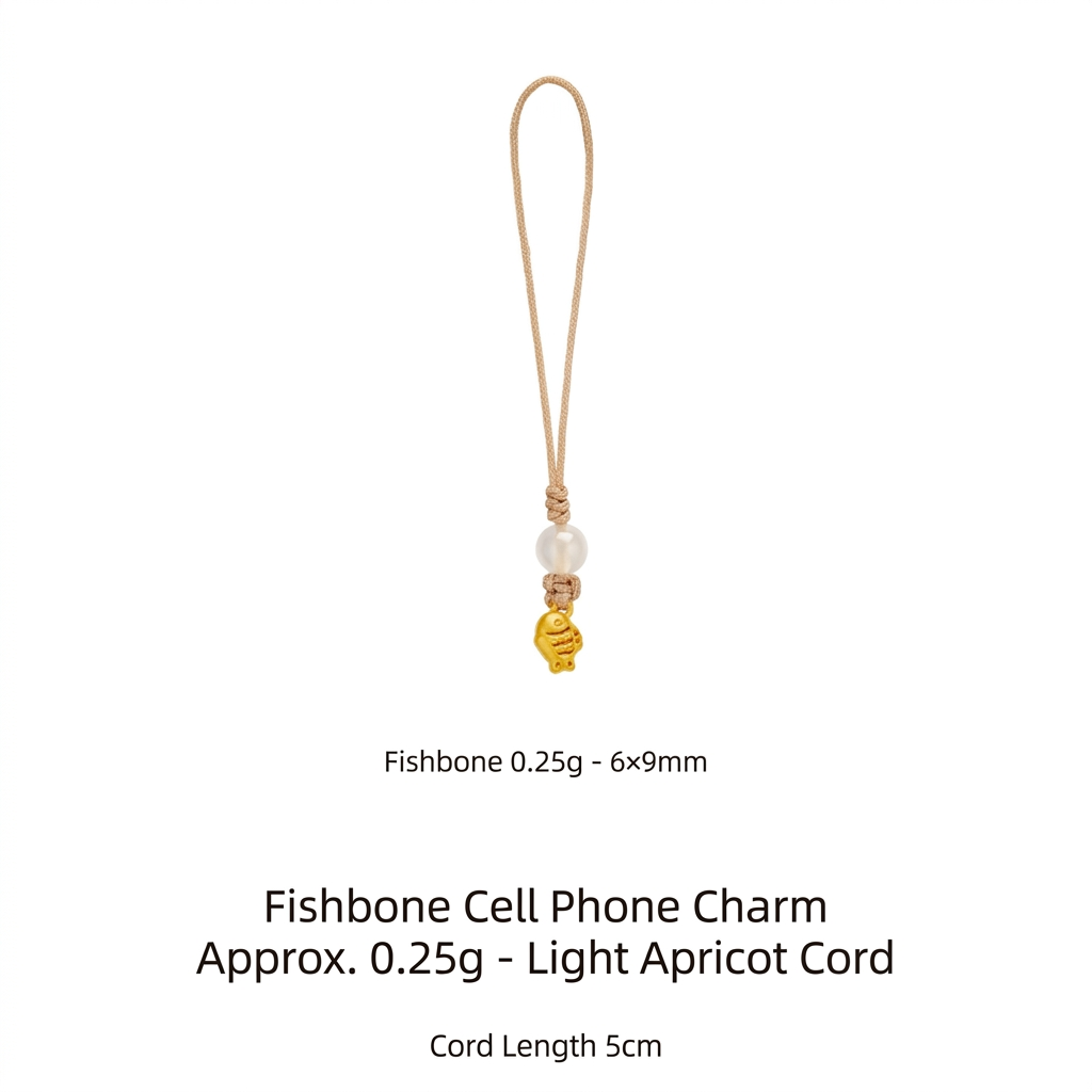 24K Gold Dog Bone Cute Charm Lucky Phone Strap Mobile Accessory