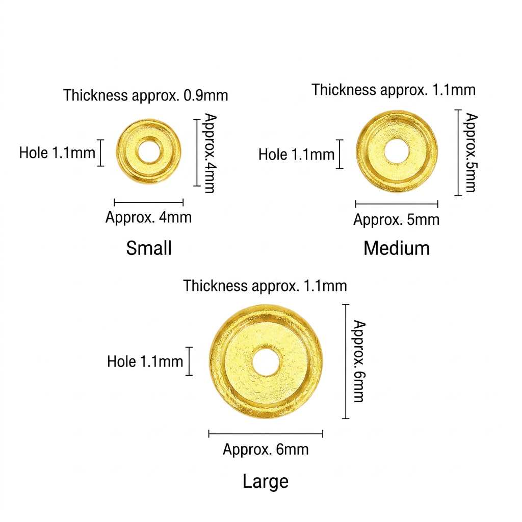 999 Solid Gold Mini Spacer Stringing DIY Jewelry