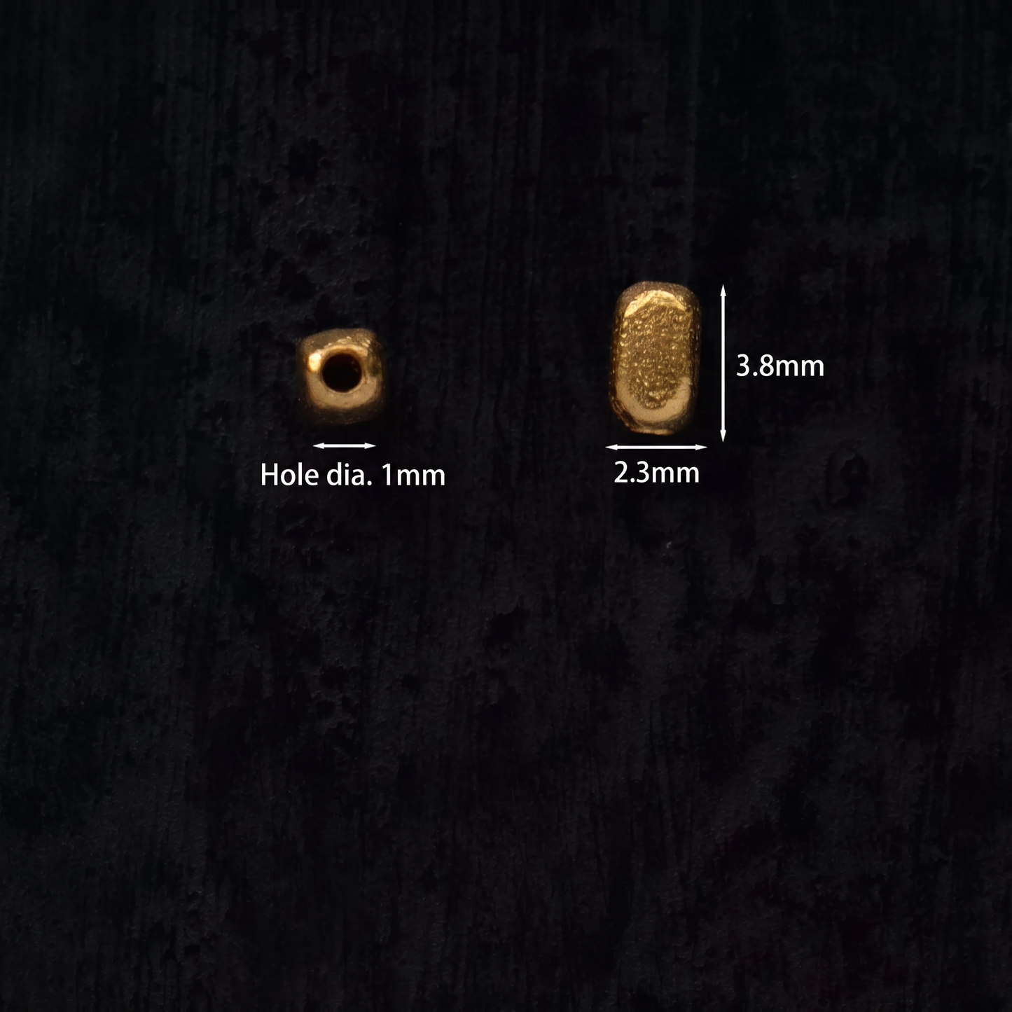 24K 999 Fine Gold Disc Rice Mini Beads D.I.Y Charm Accessories
