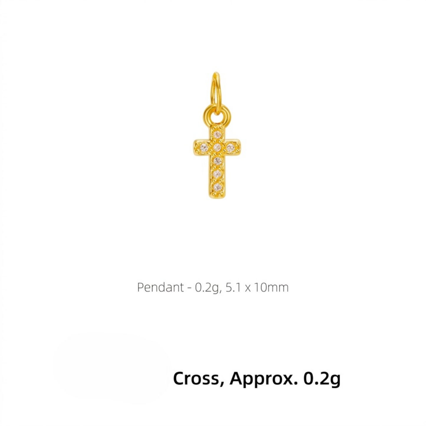 24K 999 Gold Zircon Mini Star Gourd Cross Goldfish Koi D.I.Y Charms