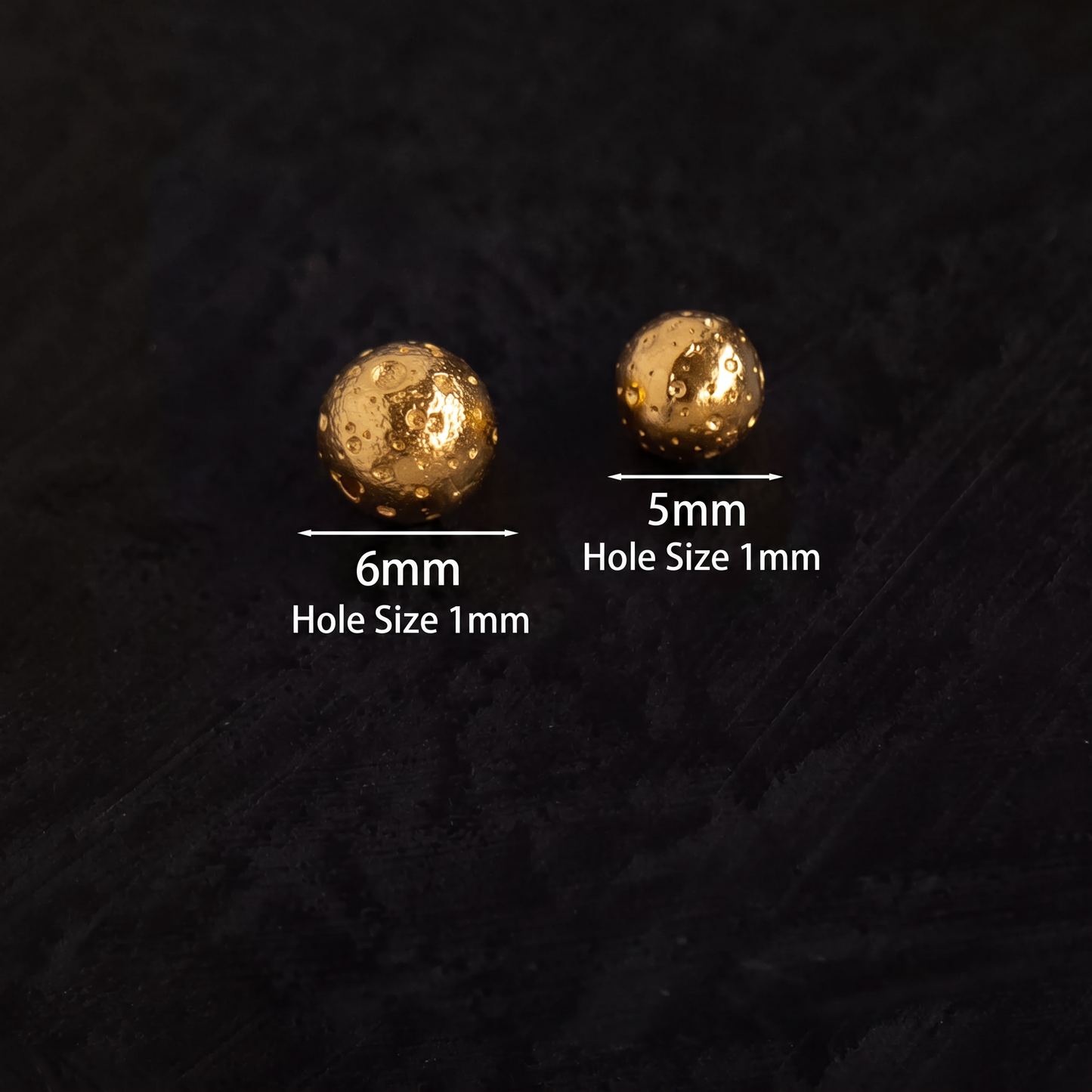 24K 999 Fine Gold Antique-Finish Hammered Disc Beads D.I.Y Charm Accessories
