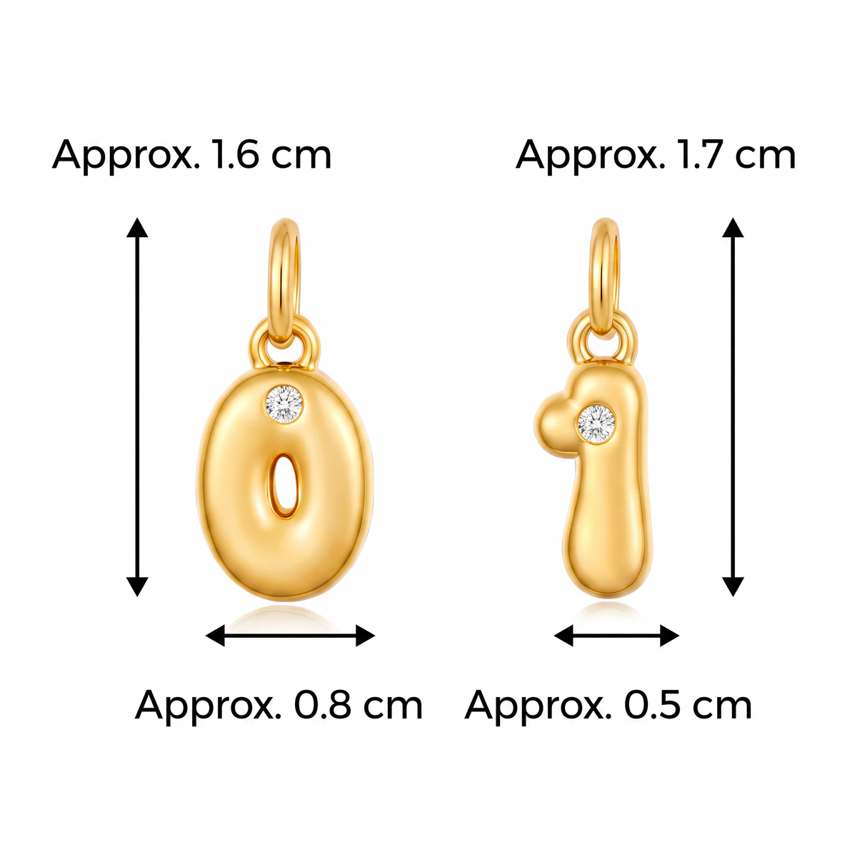 18K Gold Number Charm Pendant Special Event Gift Birthday