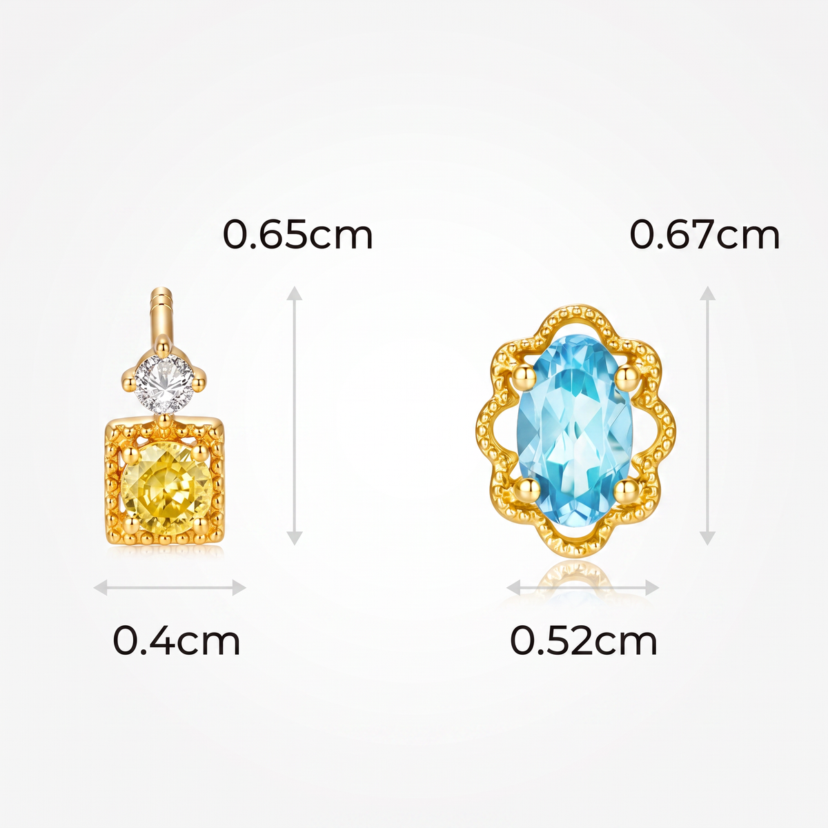 18K Gold Minimal Stud Dangle Earrings