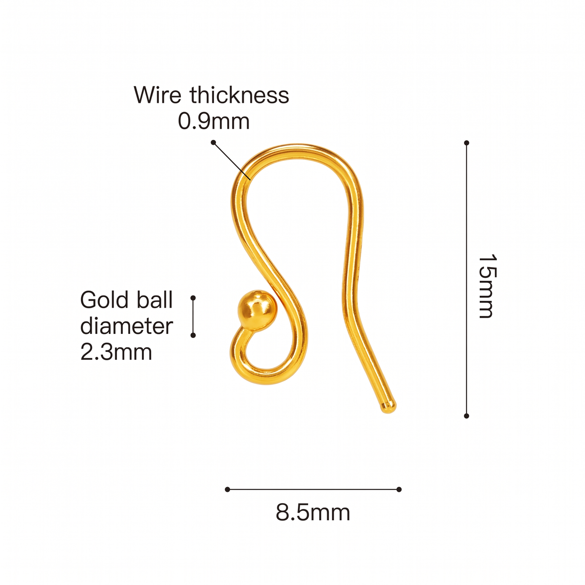 24K 999 Gold D.I.Y Custom Earring Hook Jewelry Design Craft
