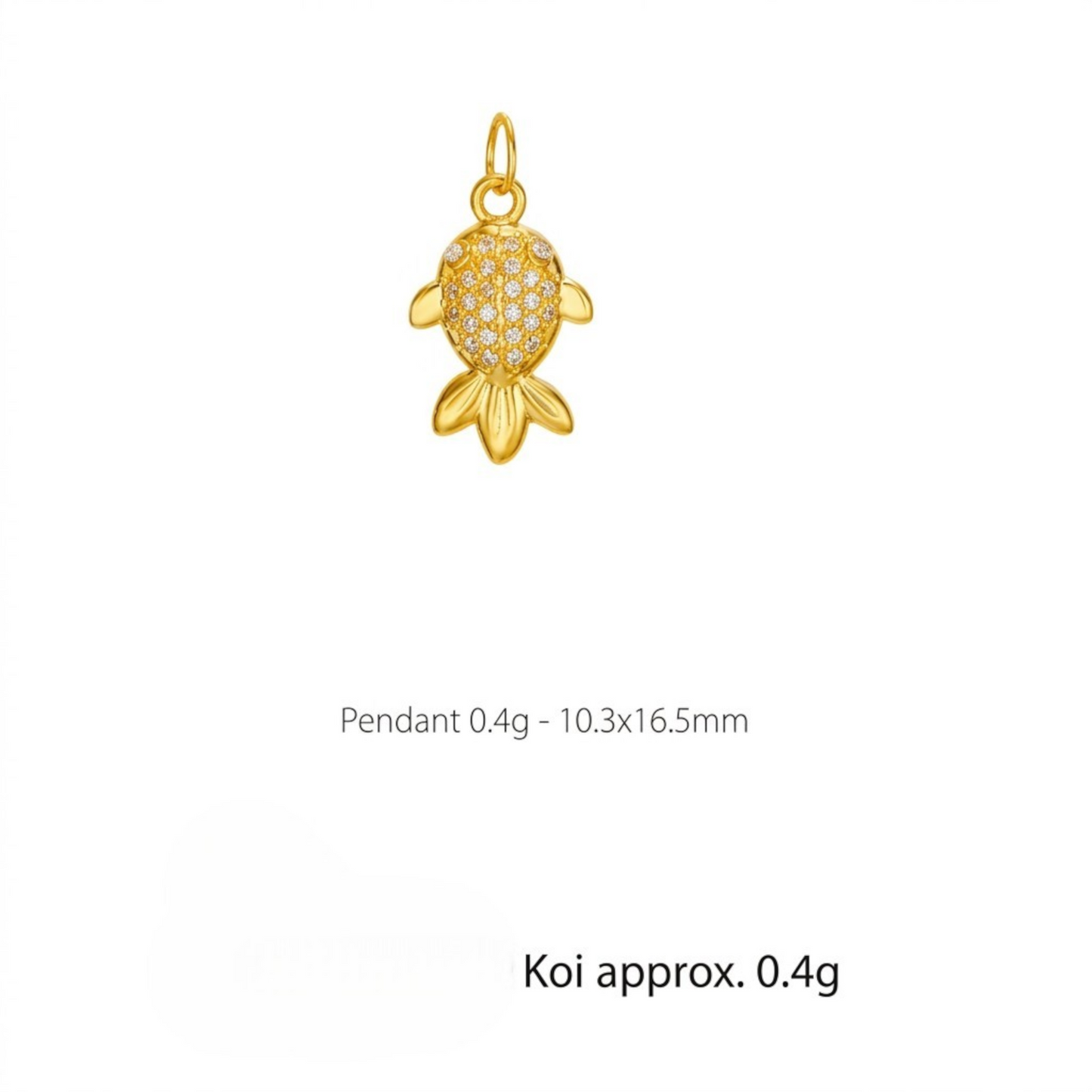24K 999 Gold Zircon Mini Star Gourd Cross Goldfish Koi D.I.Y Charms