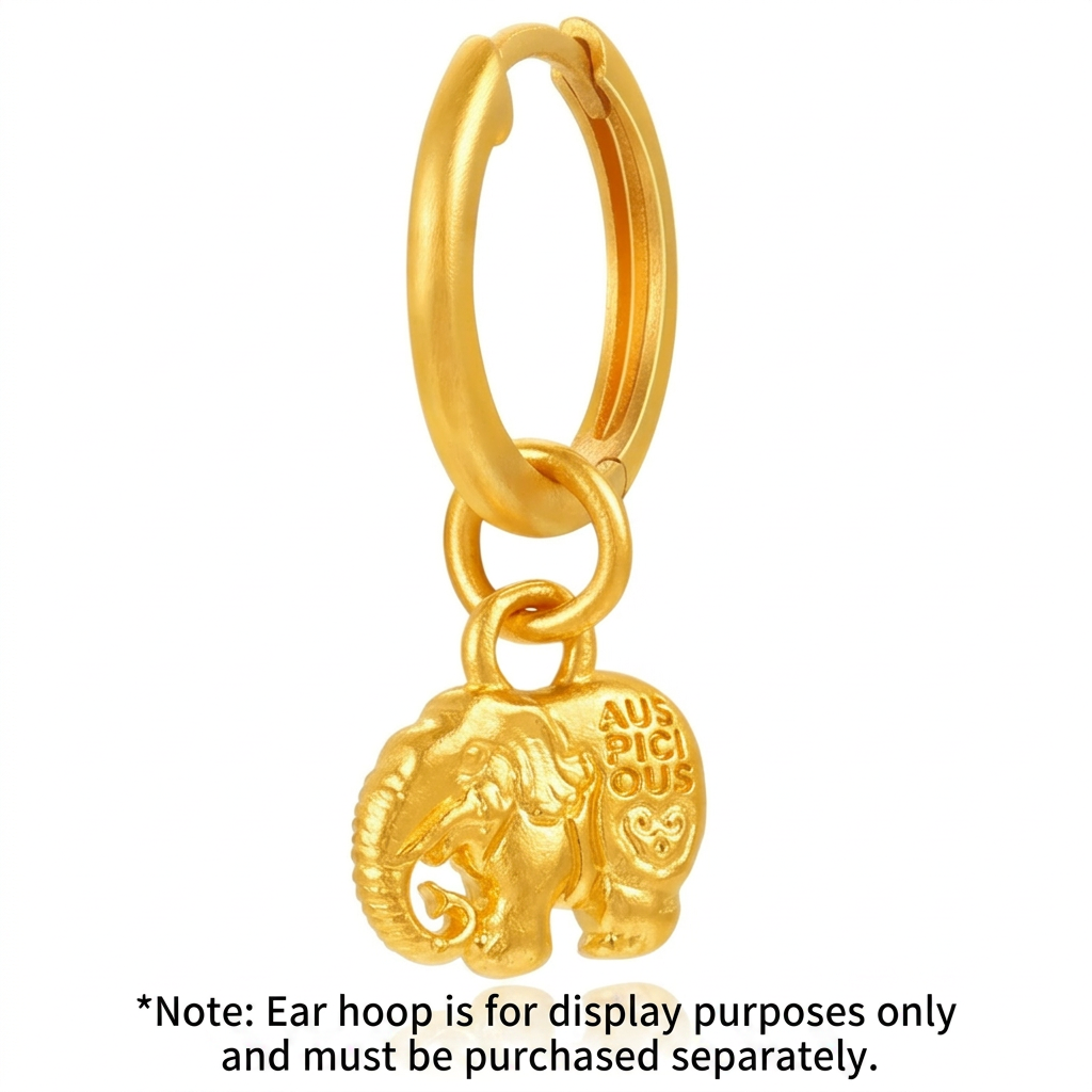 24K Gold Gourd Bell Elephant Koi Fish Persimmon D.I.Y Accessories Lucky Charms