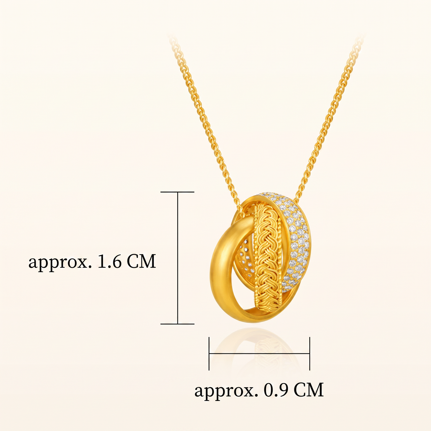 24K Gold Round Charm Minimalist Pendant Necklace