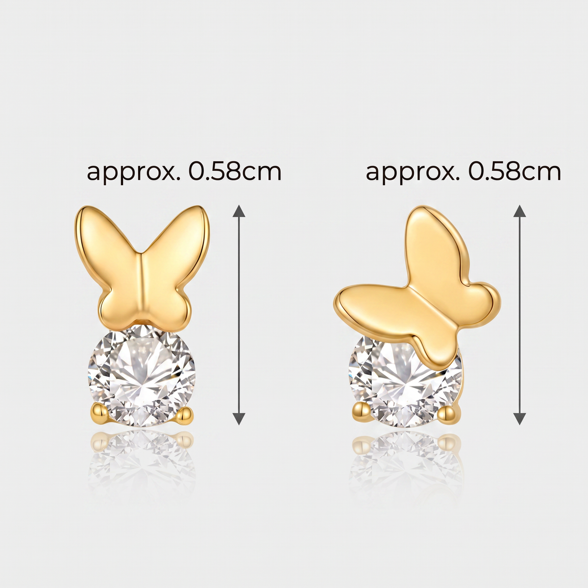18K Gold Minimal Stud Dangle Earrings