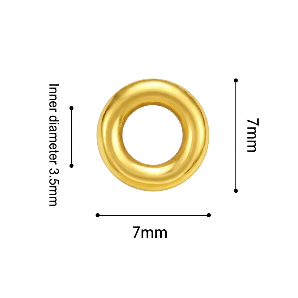 999 Pure Gold Mini DIY Loop Bead Spacer Rings Jewelry Making