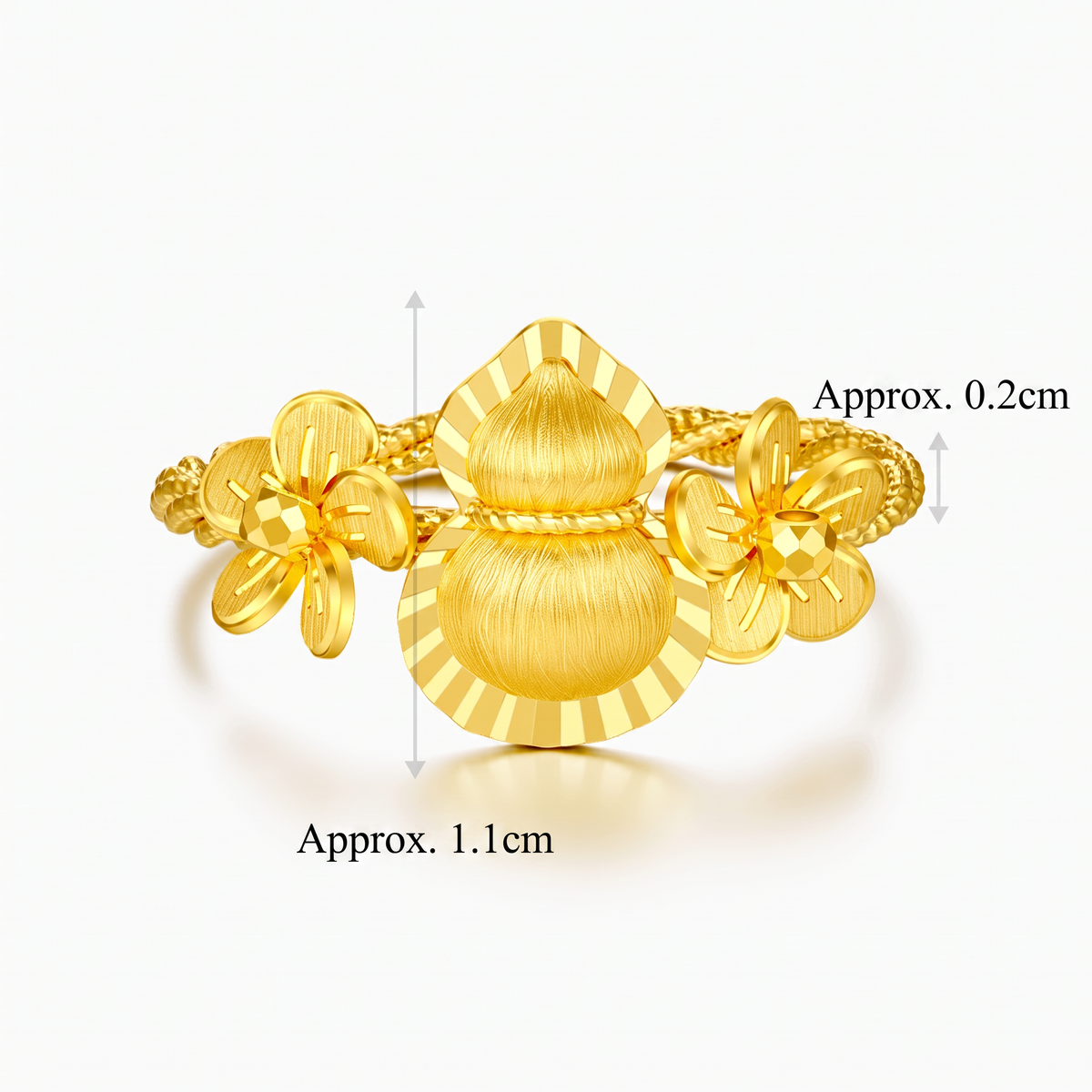 Genuine 24K Gold Gourd Twist Band Ring