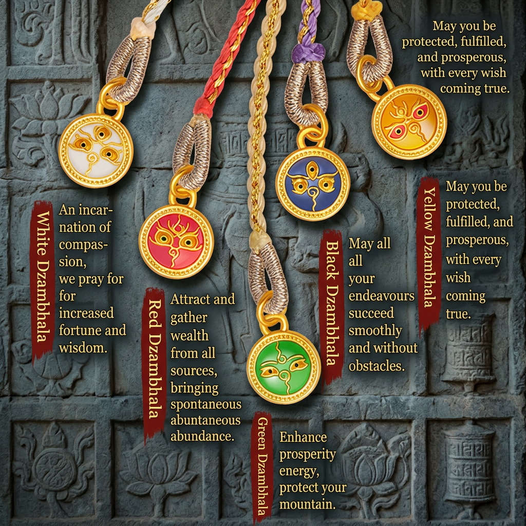 24K 999 Gold Lucky Five-Way Wealth God Cord Bracelet