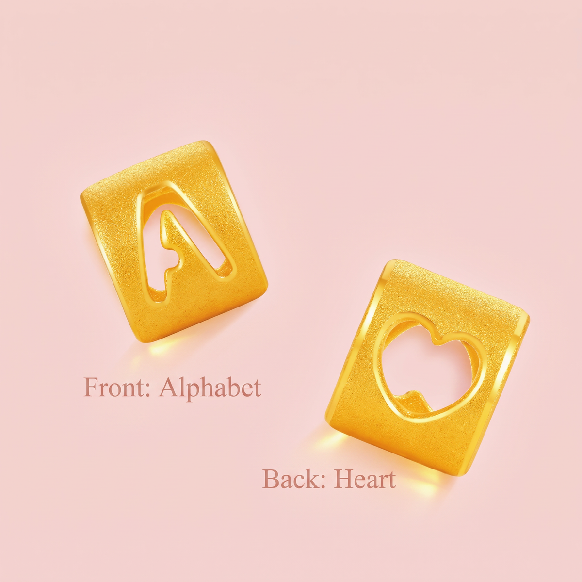 24K 999 Fine Gold Alphabet Letter Initials Bead D.I.Y Charm Bestfriend Love One Birthday Unisex Men and Women