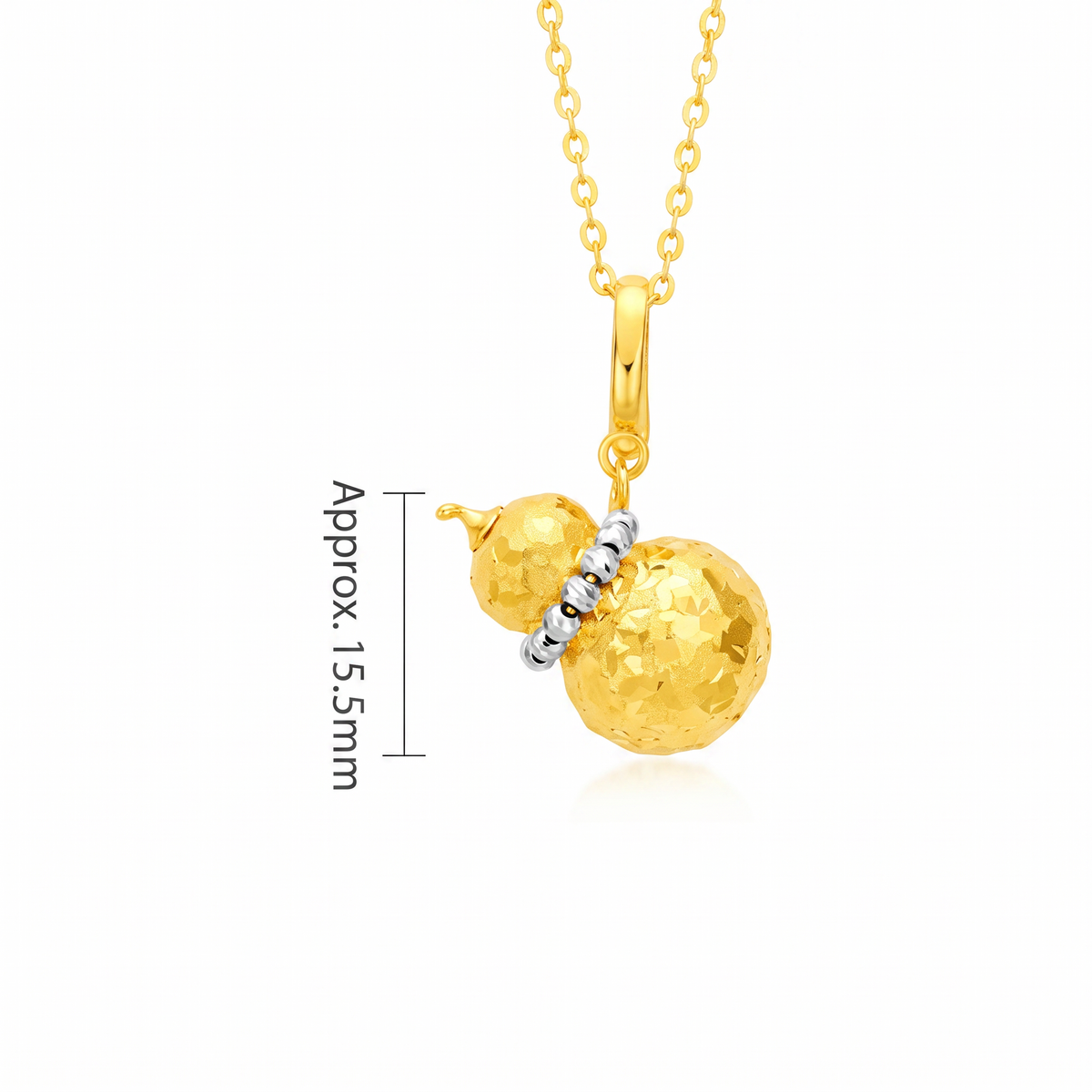 18k Gold Small Gourd Blessing Pendant Charm