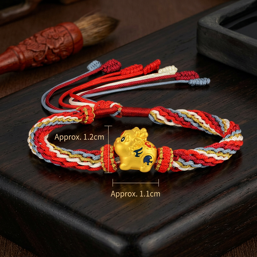 24K 999 Gold Pixiu Charm Wealth & Prosperity Symbol Bracelet