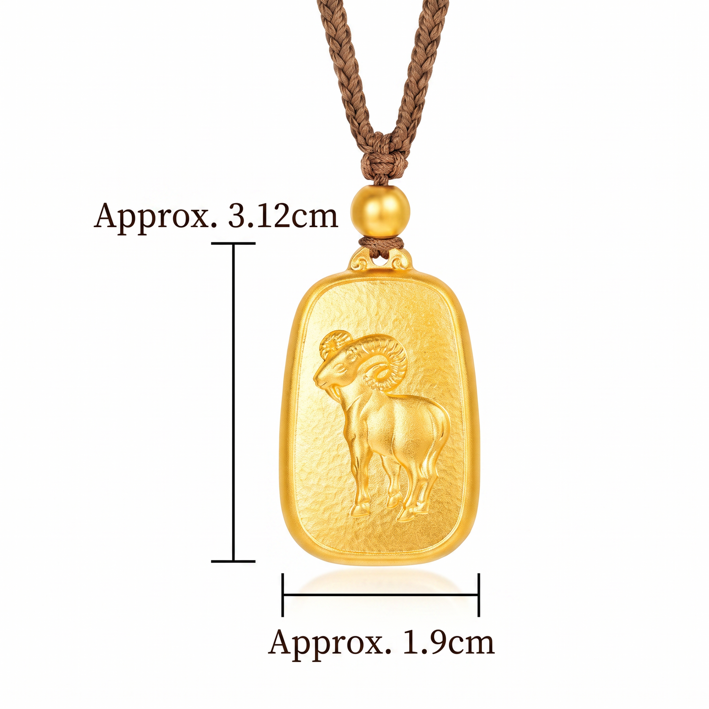 24K Gold Year of Sheep Zodiac Pendant