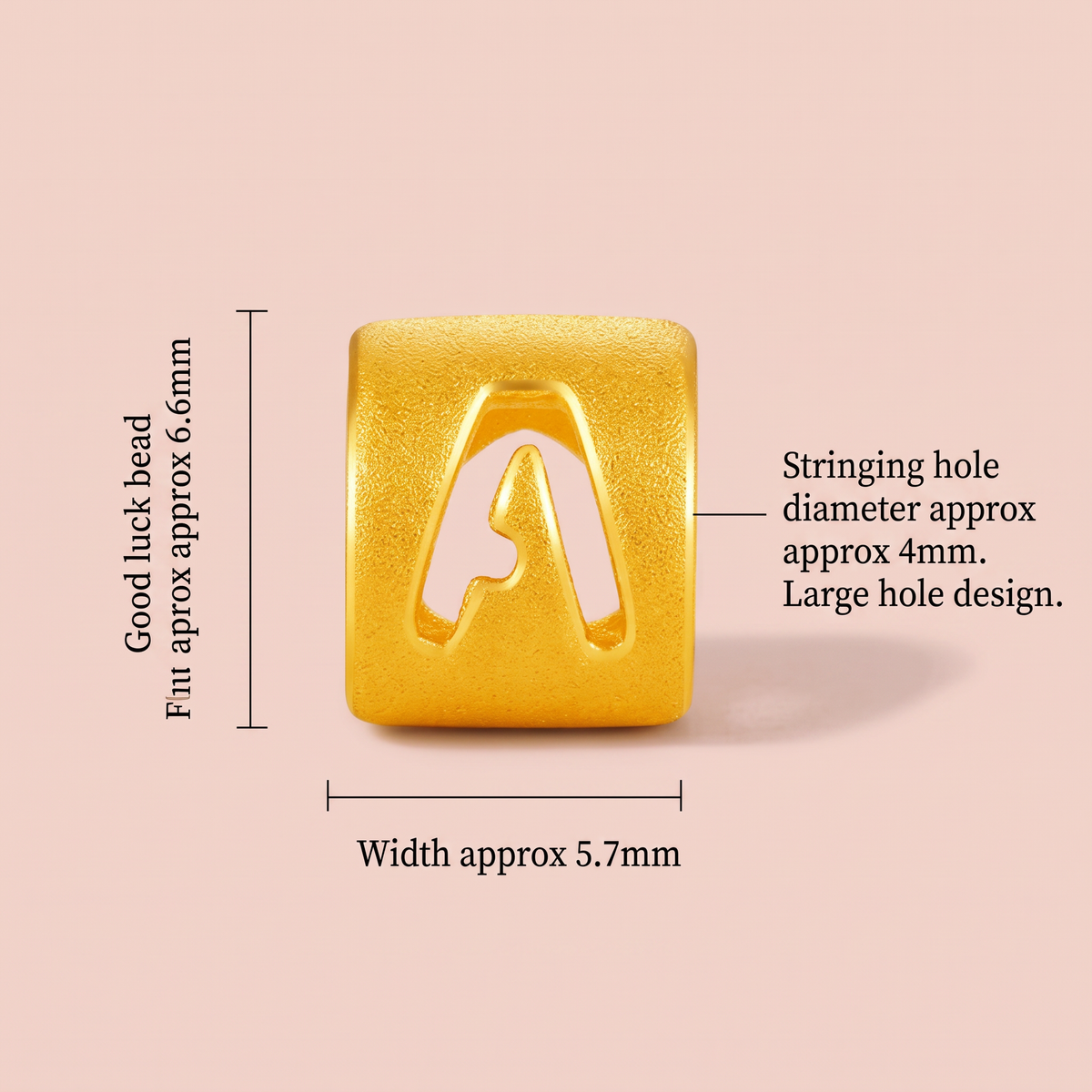 24K 999 Fine Gold Alphabet Letter Initials Bead D.I.Y Charm Bestfriend Love One Birthday Unisex Men and Women