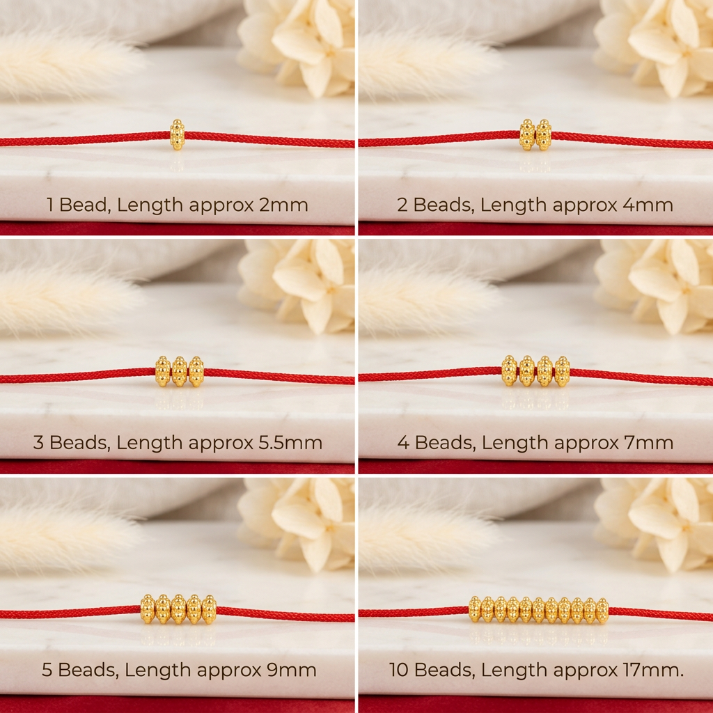 999 Pure Gold Gear Bead Lucky Spacer for Bracelet Stringing DIY Jewelry