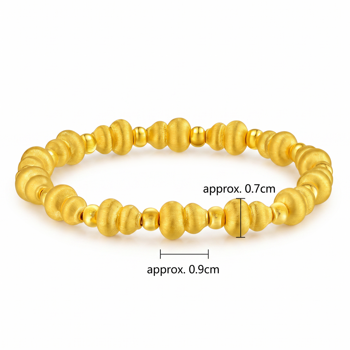 24K Gold Gourd Beads Luxurious Bracelet