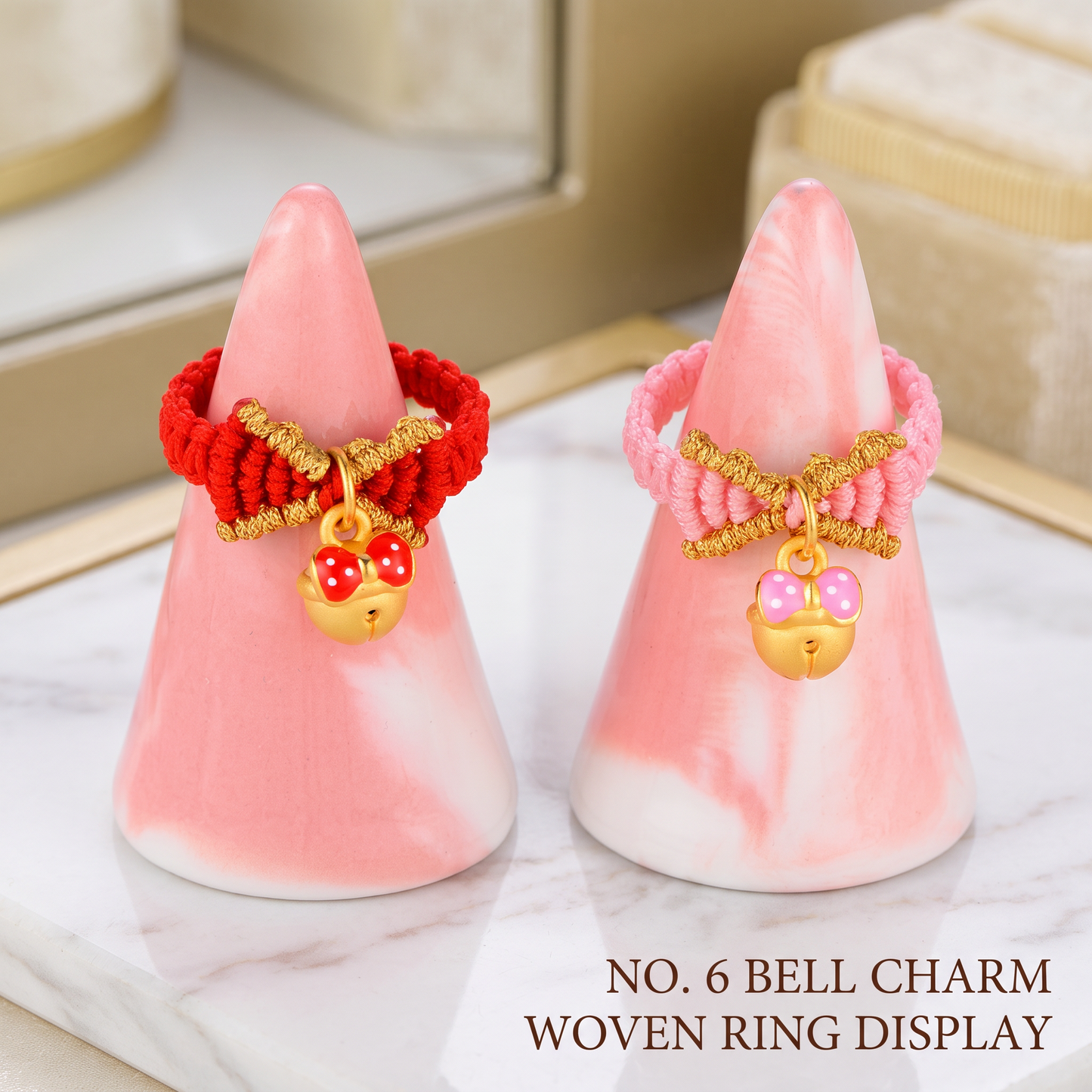 24K 999 3D Gold Mini D.I.Y Bell Sound Bow Style Charm