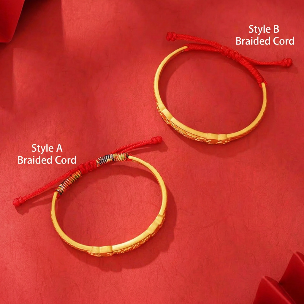 24K 999 Gold Half Bangle Adjustable Baby Kid Gift Bracelet