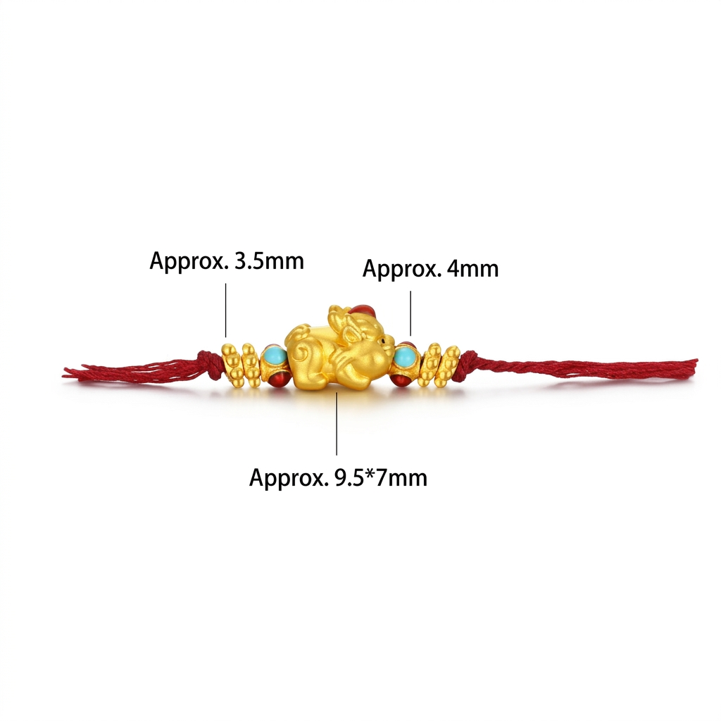 24k 999 5D Hard Gold Gilded Pixiu Horse Spacer Beads Charms D.I.Y Gift