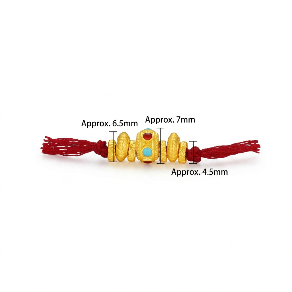 24k 999 5D Hard Gold Gilded Pixiu Horse Spacer Beads Charms D.I.Y Gift