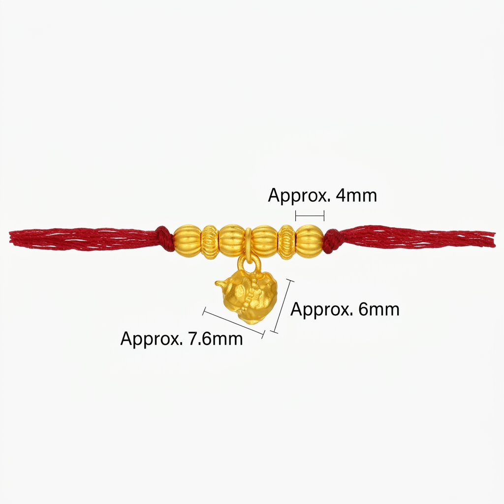 24k 999 5D Hard Gold Gilded Pixiu Horse Spacer Beads Charms D.I.Y Gift