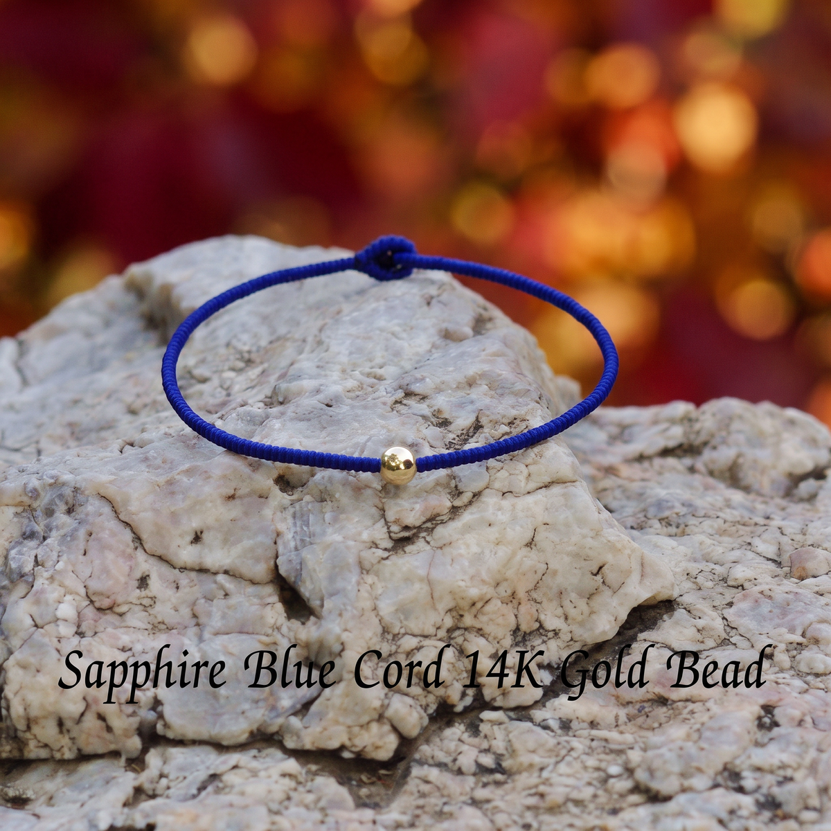 14k 24K Bead Minimal Style Plain Cord Bracelet Couple Friendship Gift