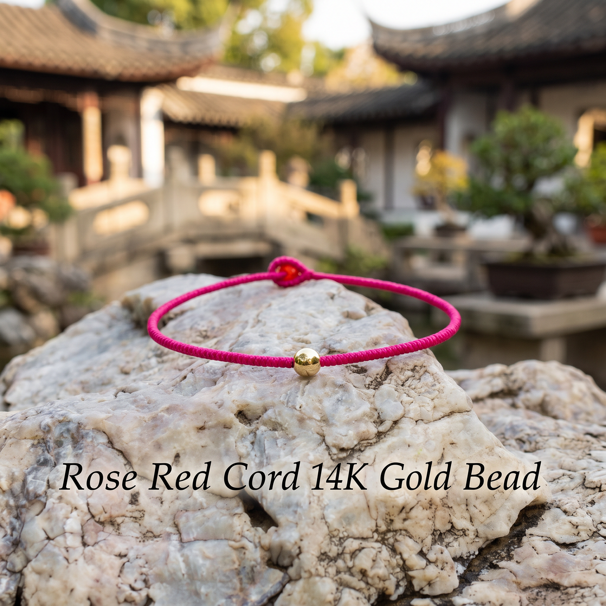 14k 24K Bead Minimal Style Plain Cord Bracelet Couple Friendship Gift