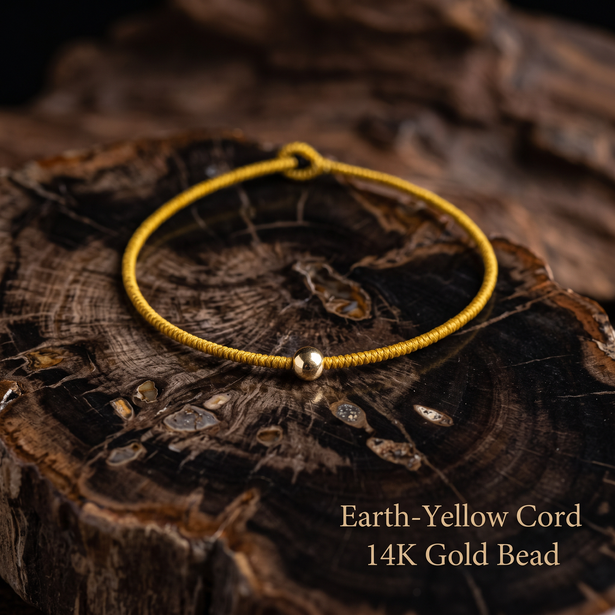 14k 24K Bead Minimal Style Plain Cord Bracelet Couple Friendship Gift