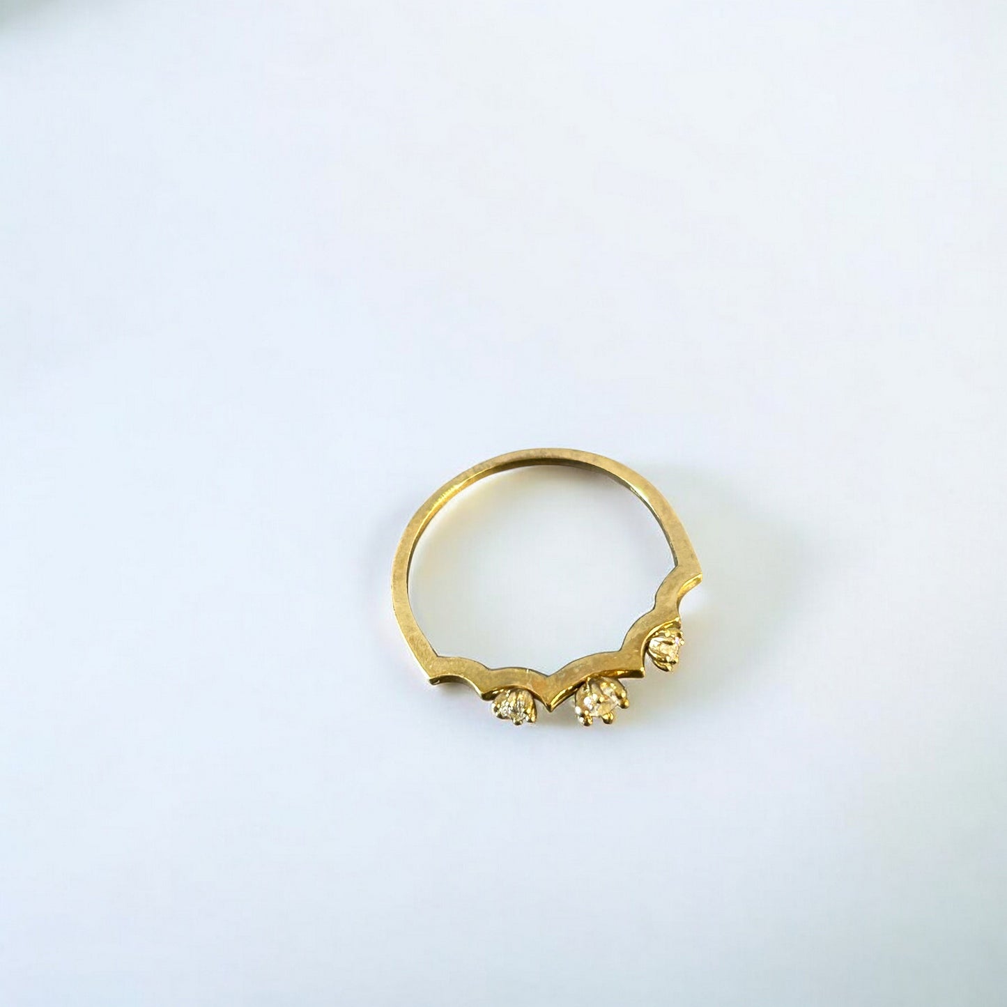 9K Pure Gold Zircon Proposal Statement Stacking Ring